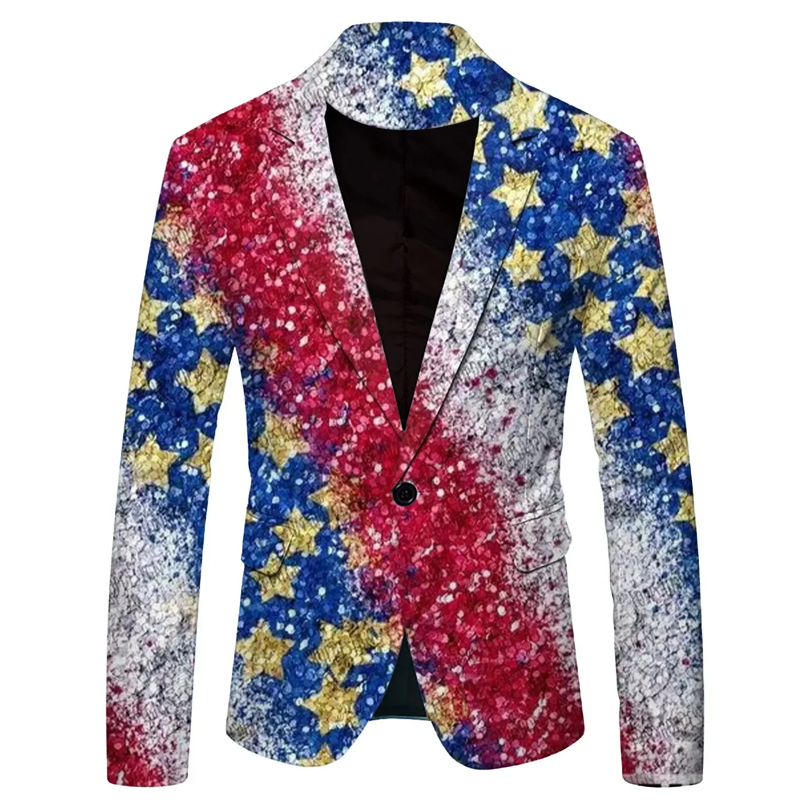 Chaqueta de traje de manga larga Vintage informal con personalidad con estampado Digital del Día de la Independencia para hombre, manga larga a la moda para hombre 2759749