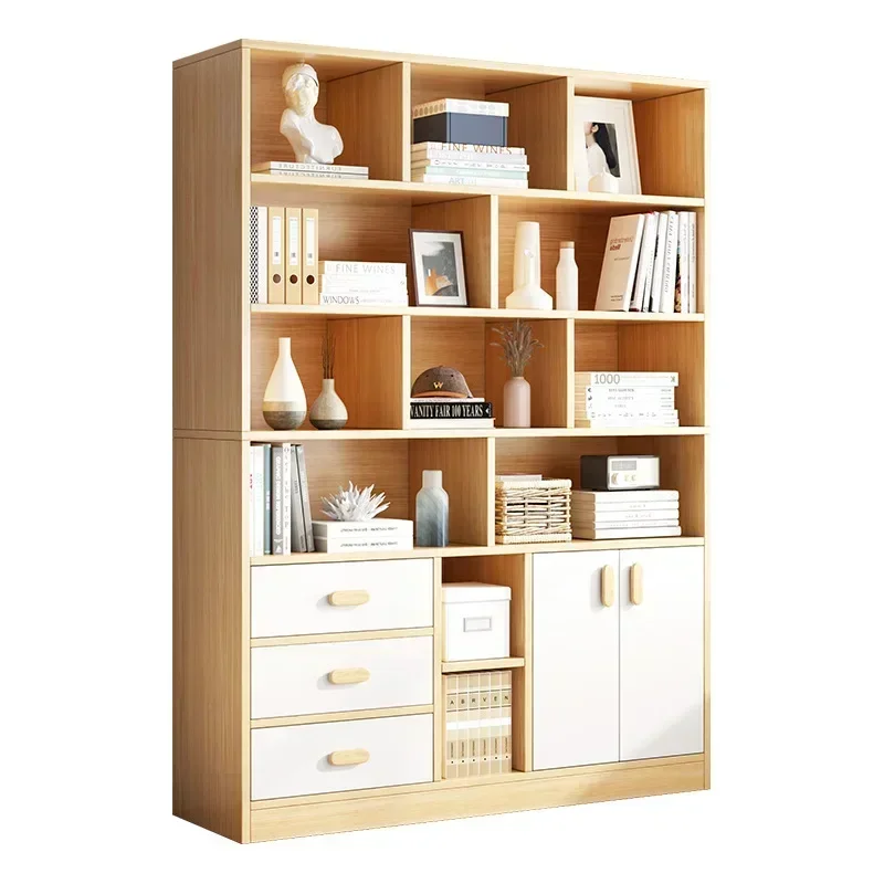Tall Bookcase Book Shelf Wooden Library Bookshelf with Doors Book Case Design Furniture