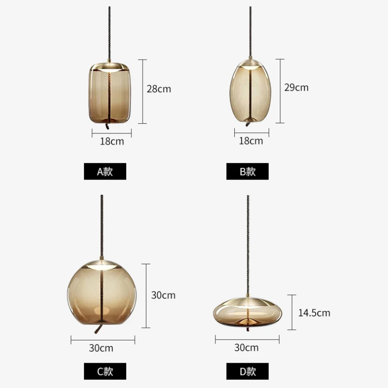 Imagem -04 - Simples Nordic Glass Pendant Lights Thin Hemp Rope Lâmpada Led para Cabeceira Living Sala de Jantar Candelabro Decoração de Casa