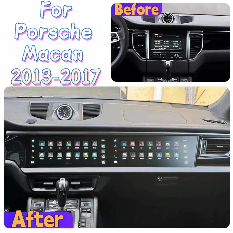 

Автомобильный радиоприемник Android с двойным экраном GPS для Porsche Macan 2013-2017 Мультимедийный DSP-плеер CarPlay Стерео головное устройство Экран второго пилота