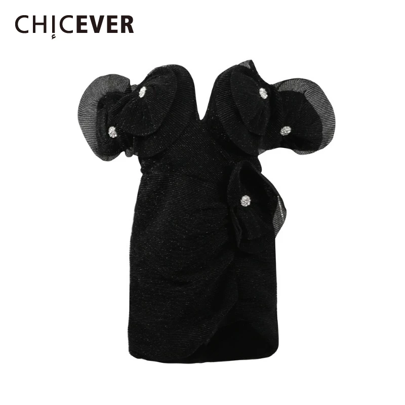 

CHIEVER Party Patchwork Diamonds Dresses for Women Slash Neck Off Shoulder High Waist Backless Spliced Zipper Slim Dress Female