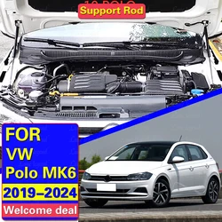 For VW Polo 2019 2020 AW MK6 Refit Bonnet Hood Gas Spring Shock Lift Strut Bars Support Hraulic Rod Car-styling