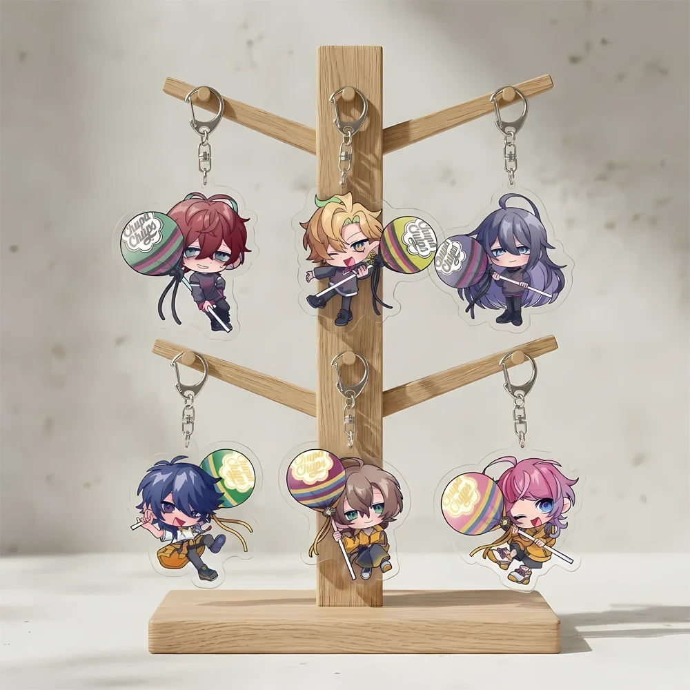 Music Anime Hypnosis Mic Acrylic Keychain 6CM Chibi Style Amemura Ramuda Aohitsugi Samatoki Backpack Pendant Fan Merchandise