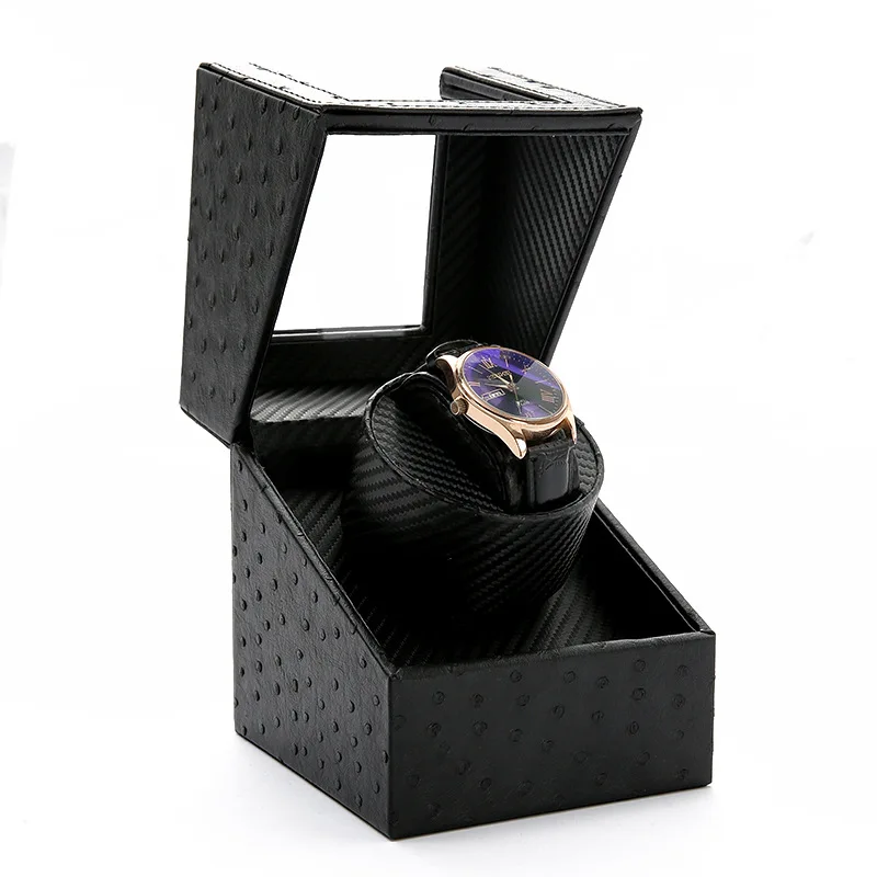1 Slot Classic Single Watch Winder For Automatic Watches Auto Watch Winder Box With Quiet Motor Leather Watch Rotator AC Adapter