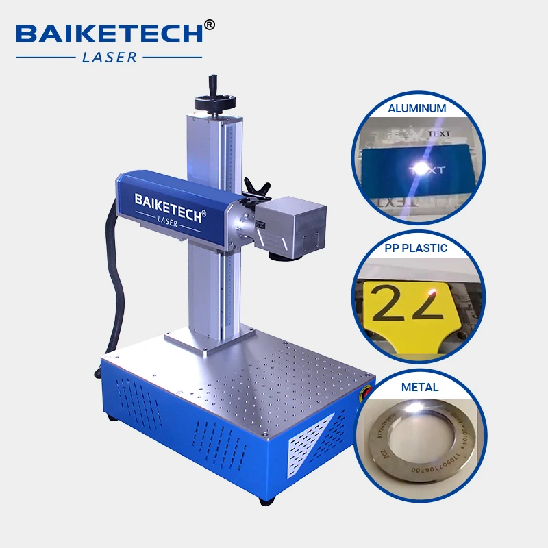 Air Cooled Split Type Fiber Laser Marking Machine Separated Laser Engraver Flexible Cable For Metal Hardware Nameplate Marking
