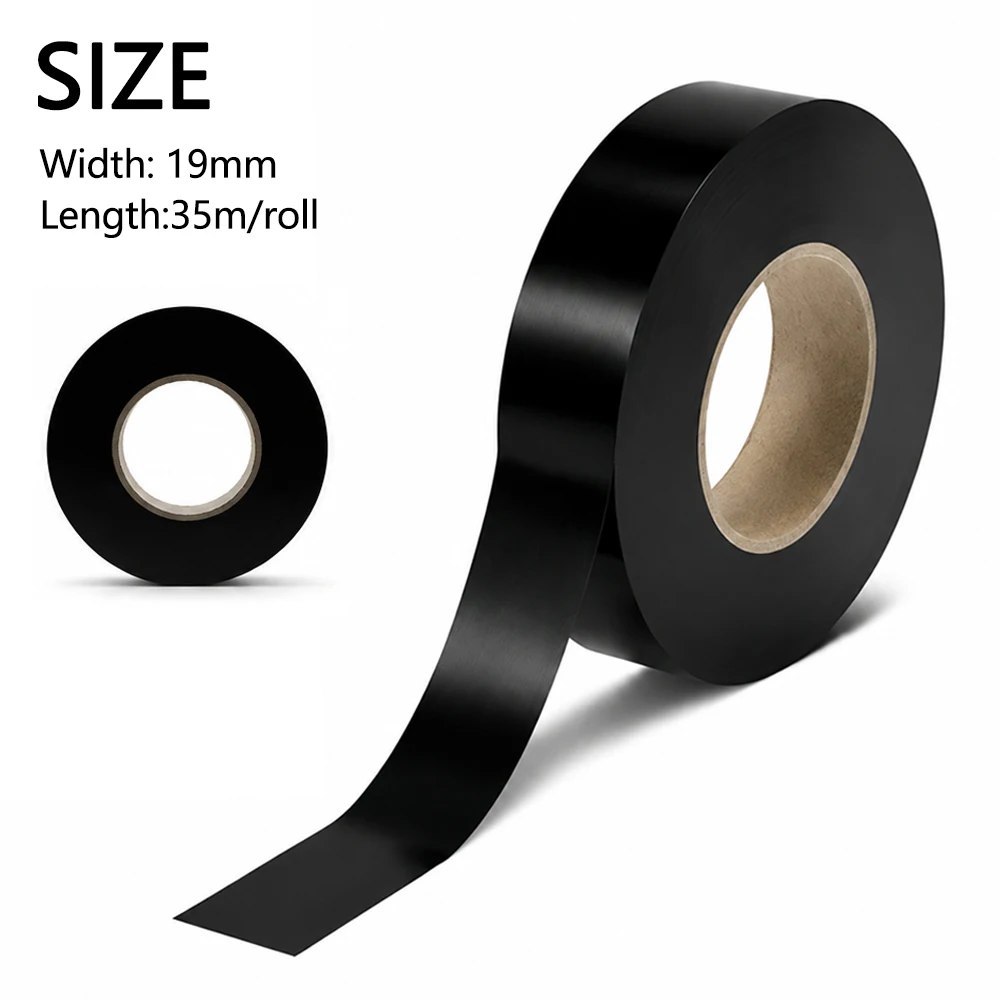 Black PVC Tape 25m/35m High Temp Flame Retardant Insulation Tape For Household Circuit cable bundles Insulation Protection