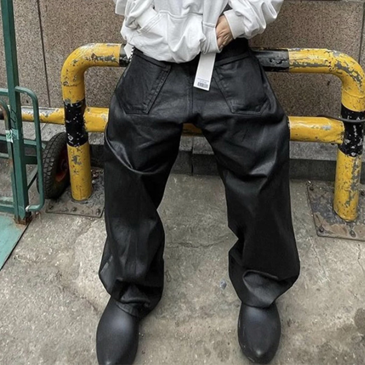 

NIGO Men's Spring And Summer Black Retro High Street Trend Wide-leg Pants Fashion Straight Pants #NGTOP12135