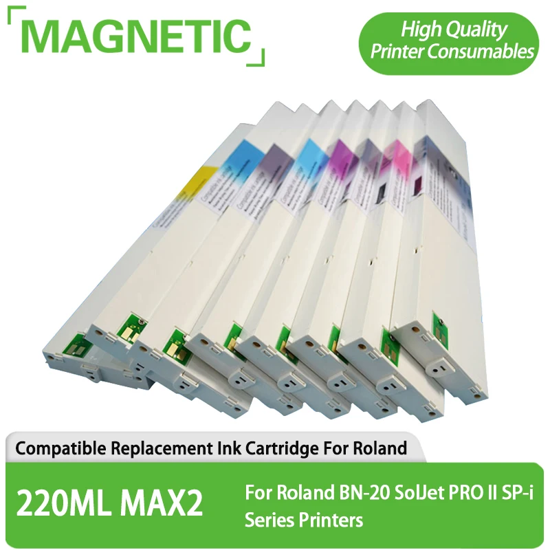 220ml ECO-SOL MAX Replacement Ink Cartridge ESL3 For Roland BN-20 SolJet PRO II SP-i Series Printers (6Color Options)