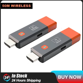 1080P 50M Video Wireless HDMI Transmitter and Receiver Display Dongle Wireless Extender AV Adapter for Laptop PC Monitor TV
