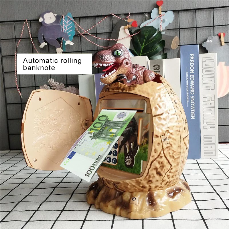 

Creative Fingerprint Dinosaur Egg Password Piggy Bank, Dinos Children's Toy Gift Safe Box, Large Money Tank