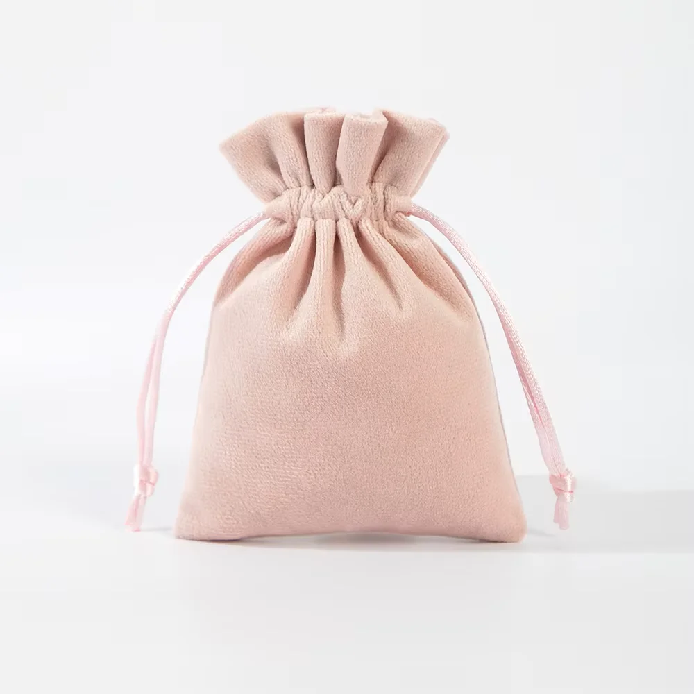 10Pcs Pink Soft Velvet Jewelry Pouches Set for Rings Earrings Anklets Hair Accessories Fashion Small Collection Packaging