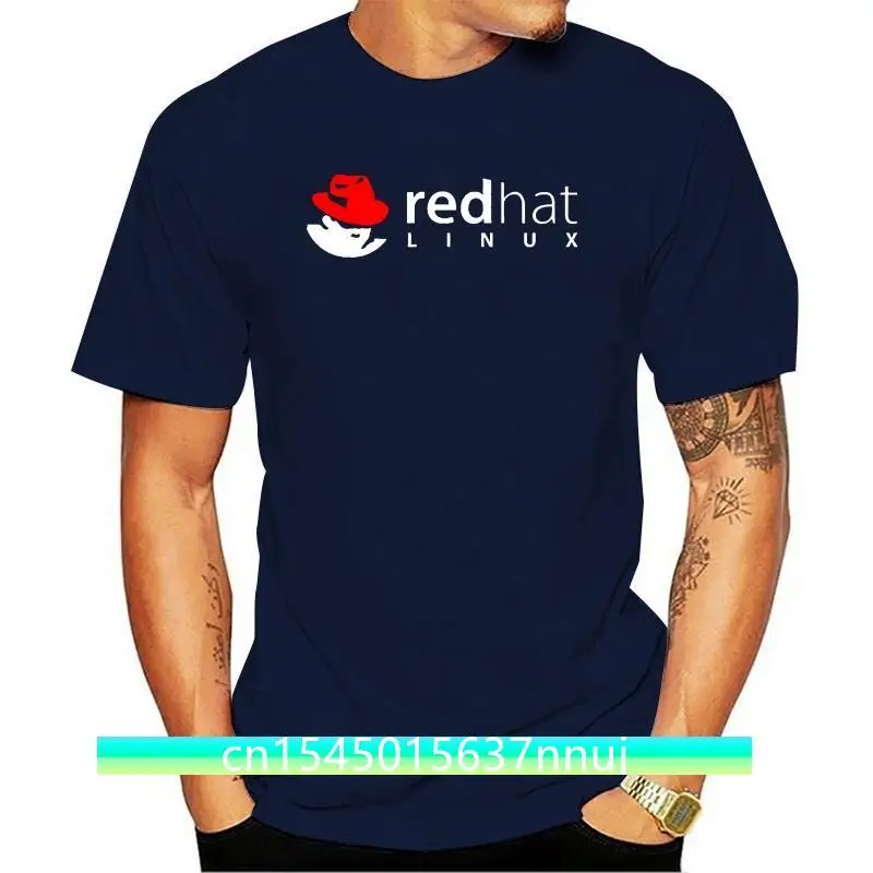 

Red Hat Linux Custom Black T-shirt USA Size Men Size S to 2XL