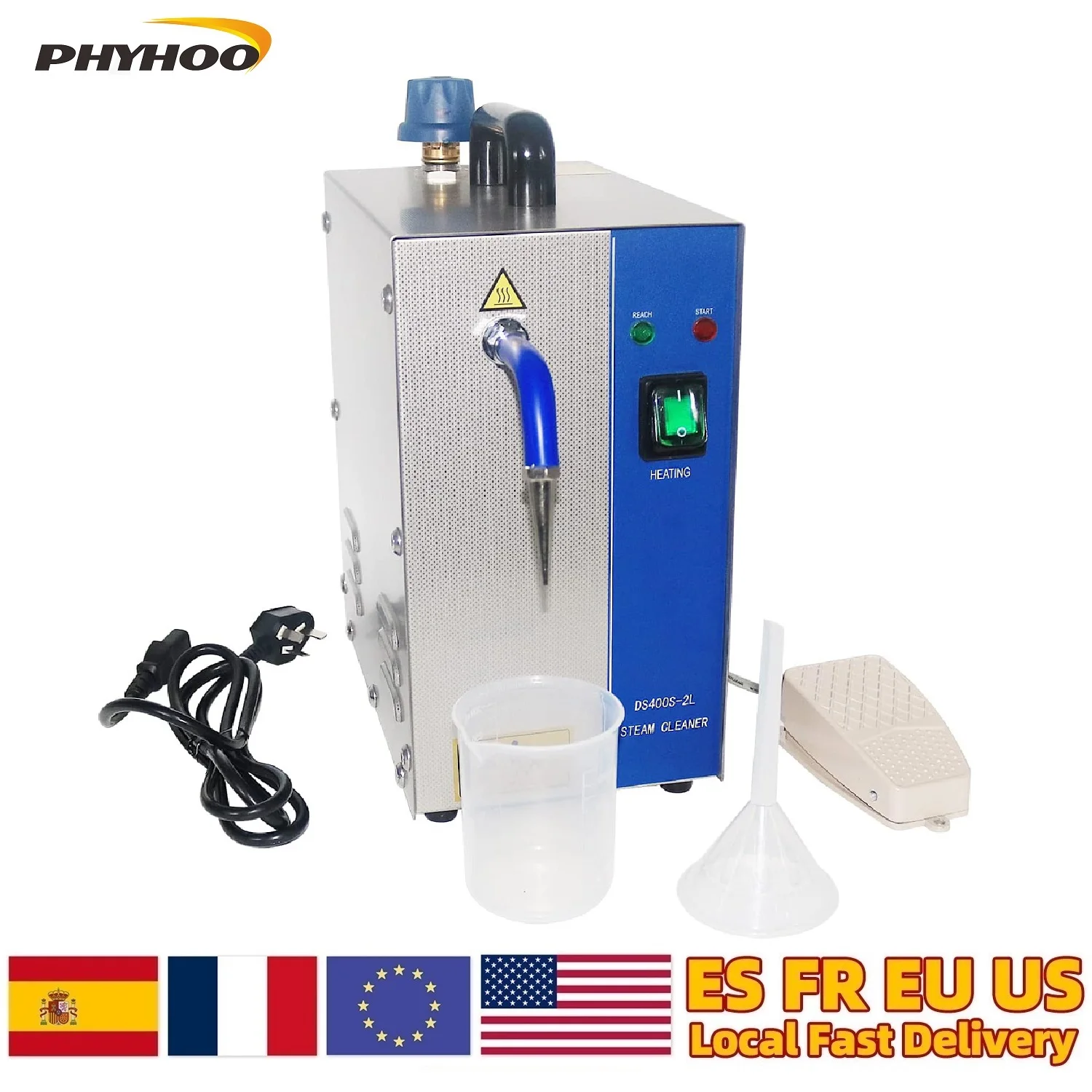 PHYHOO 2L Jewelry Steam Cleaner Stainless Steel Gem Washer Gold Silver Jewelry Steam Ceaning Machine Goldsmith Equipment Tools