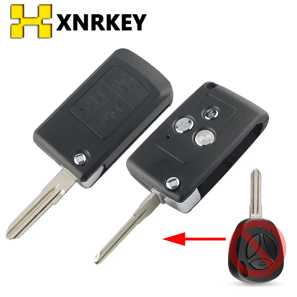 

XNRKEY Modified Flip Folding Remote Car Key Shell for Lada Priora Niva Vaz Granta Samara 2108 Xray Replacement Case Cover