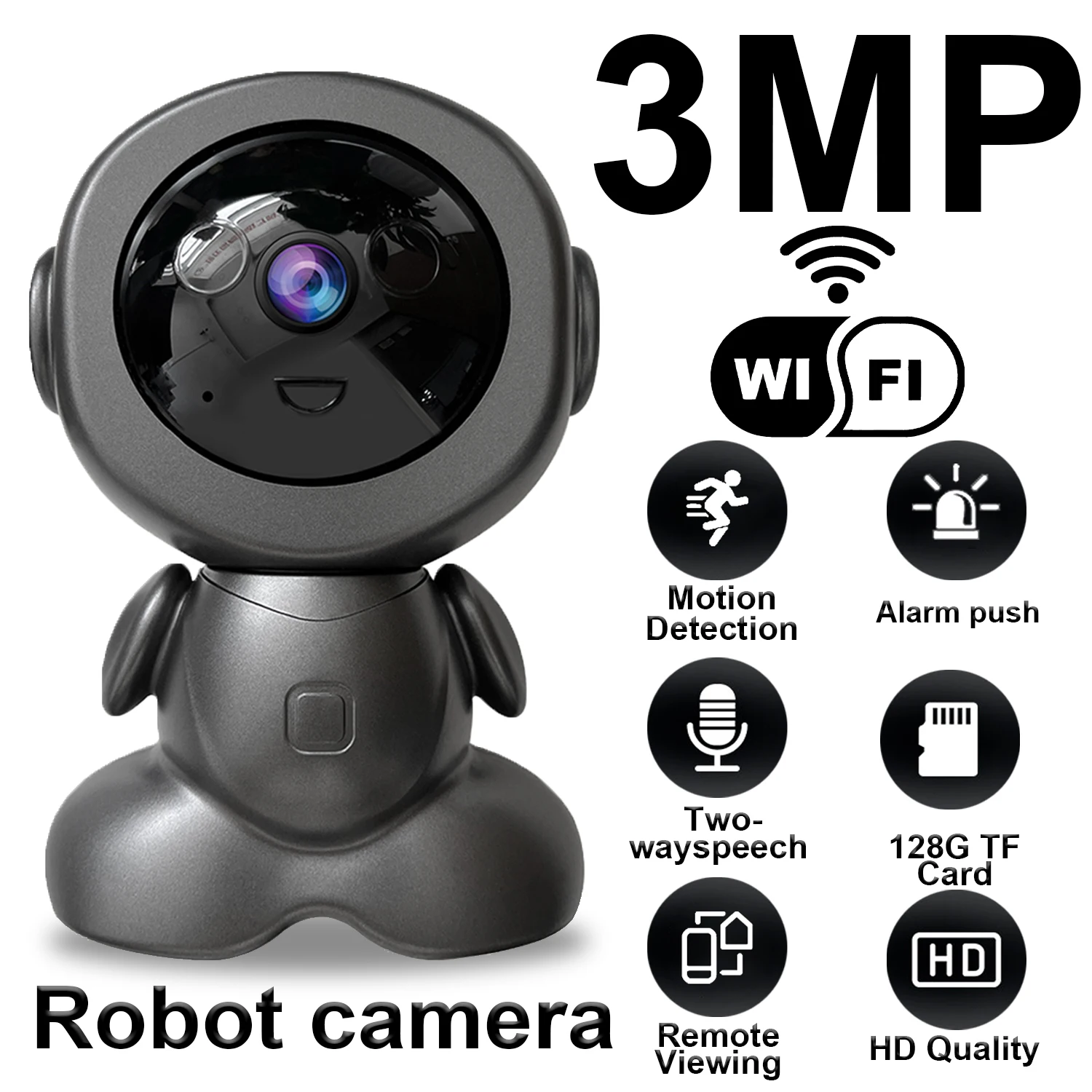 

3-мегапиксельная HD Wi-Fi комнатная камера, умный робот, камера видеонаблюдения, беспроводная PTZ-камера видеонаблюдения, двустороннее аудио для дома, умная камера слежения