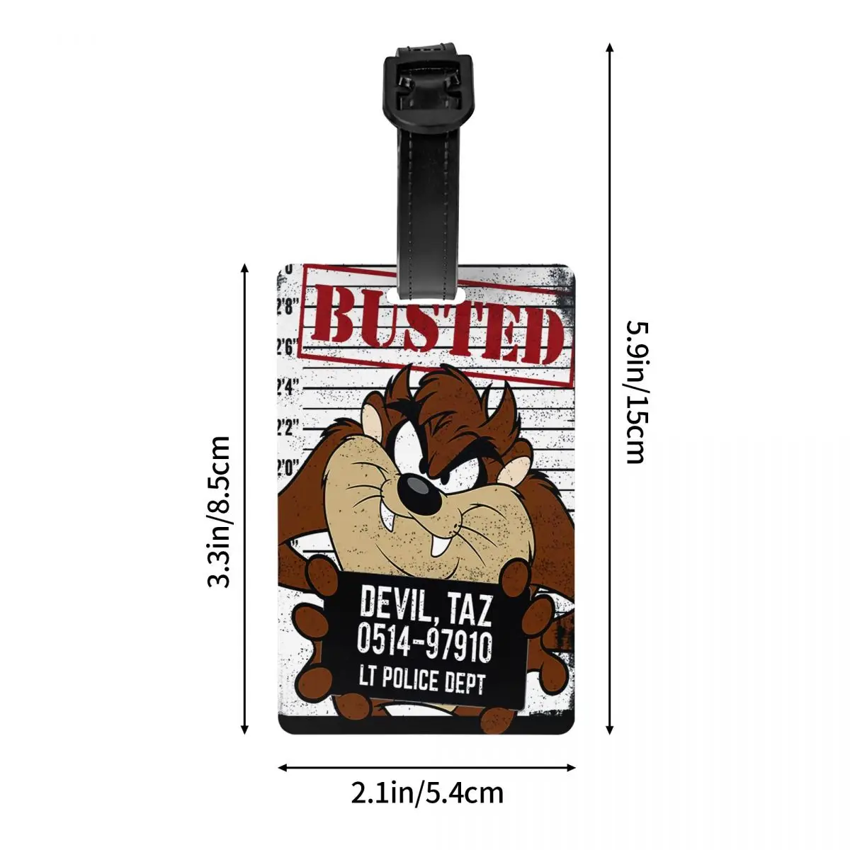 Custom Cartoon Anime Taz Tasmanians Devils Luggage Tag Travel Bag Suitcase Privacy Cover ID Label