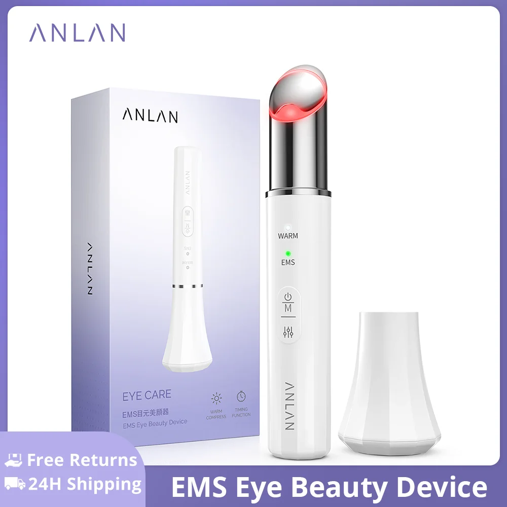 

ANLAN EMS Eye Beauty Device Microcurrent Eye Massager Remove Eye Bags Dark Circles Red Blue Light Eye Lifting Massage Instrument