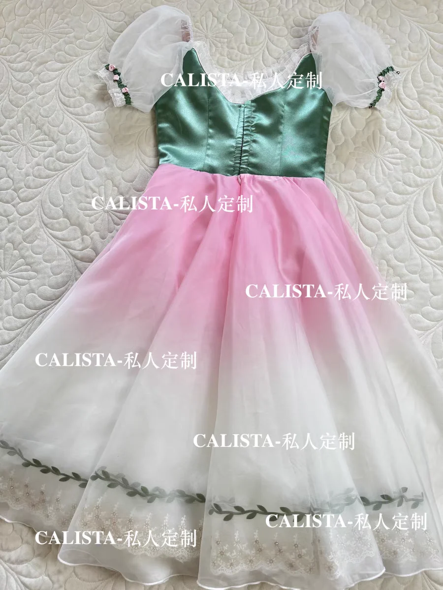 Can't keep her daughter tutu Gobeelia variations a private custom green pink diamond-encrusted flower dress