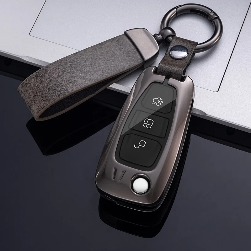 

Auto Fashion Key Holder Leather Car Key Case Cover For Ford Ranger C-Max S-Max Focus Galaxy Mondeo Transit Tourneo Custom