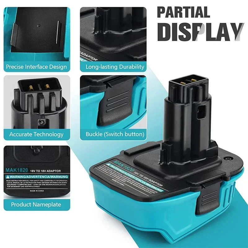 محول البطارية لماكيتا 18 فولت بطارية ليثيوم أيون تحويل إلى ل ديوالت CA1820 DC9180 Ni-Cd Ni-Mh أدوات طاقة البطارية استخدام