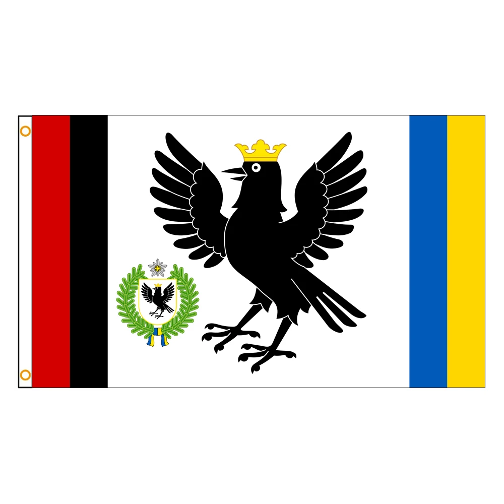 3x5 Ft Ivano Frankivsk Oblast Flag Vivid Color an oblast of Ukraine Flags Polyester with Brass Grommets