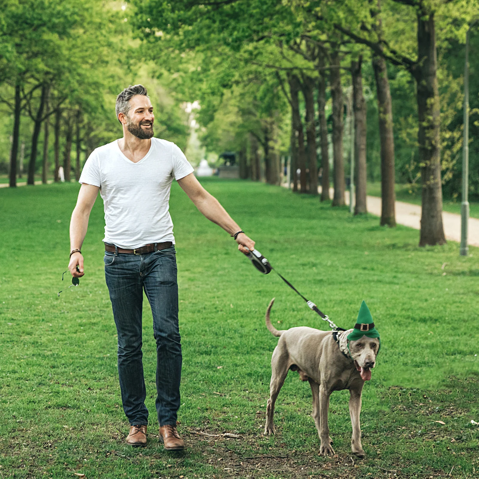 

Funny Pet Ball Hat Green Adjustable St Patricks Day Hat for Cat Dog Dress Up Costume Party Photo Props Cat Cosplay Cap