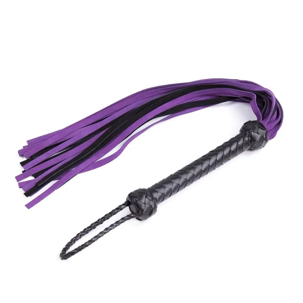 

66cm Premium Suede Flogger Horse Whips for Horse Riding - General Cowhide Paddle Whip Horse Supplies