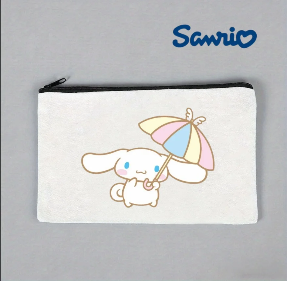 

1PC Sanrio Cinnamoroll Umbrella Canvas Makeup Bag, Cute Kawaii Cosmetic Pouch