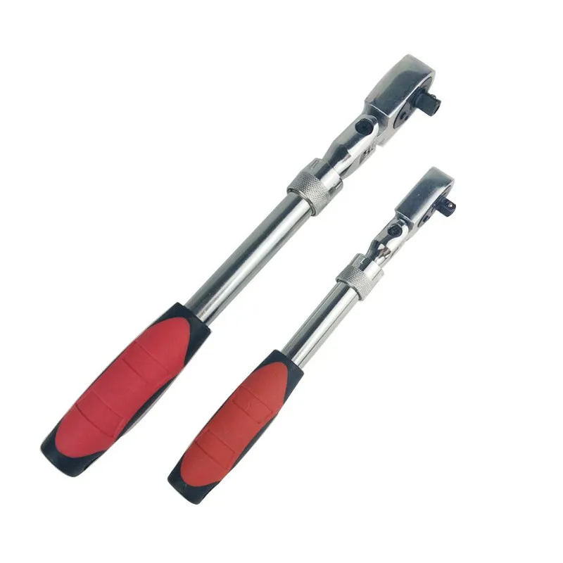 1/4 1/2 Ratchet Wrench 3/8 Telescoping 72 Teeth Socket Wrench 180° Movable Head Spanner Mechanical Workshop Tools For Car Drive