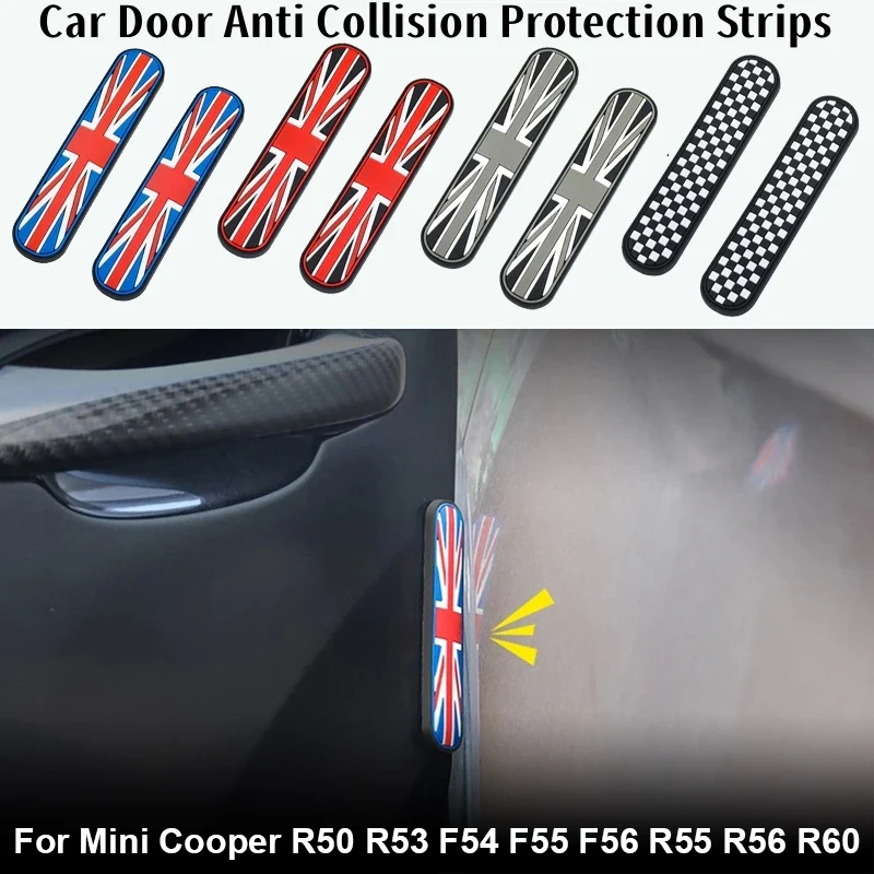 2PCS For Mini Cooper R50 R53 F54 F55 F56 R55 R56 R60 Car Door Anti-collision Strip Car Edge Guards Bumper Protector Trim Sticker