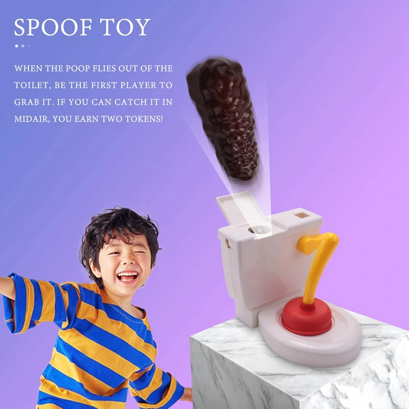 Pooping Toilet Spoof Poop Shoots Tricky Toys Funny Poop Toilet Plunger Toy Children Game Flushing Toilet Toys