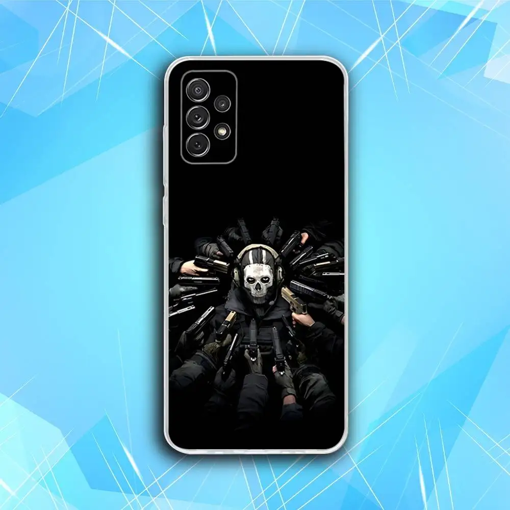 COD Call Of Duty Ghosts حافظة هاتف لهاتف سامسونج S30,23,21,22,20، FE lite، S10،9،8،7 PIus Note20 Ultra Soft Transparent