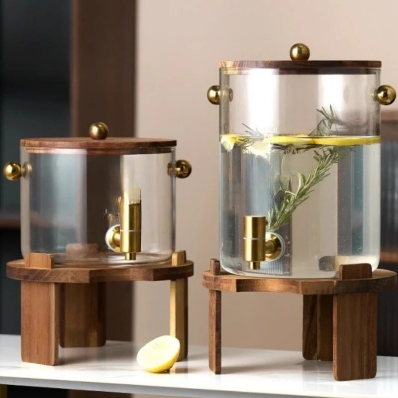 Large capacity glass hot and cold kettle with faucet high temperature resistant beverage juice cool health