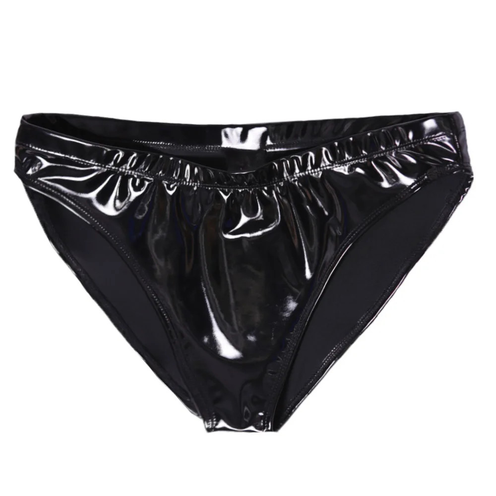 

Women PVC Patent Leather Sexy Elastic Waist Latex Panties Performance Hot Shorts Party Clubwear Underwear