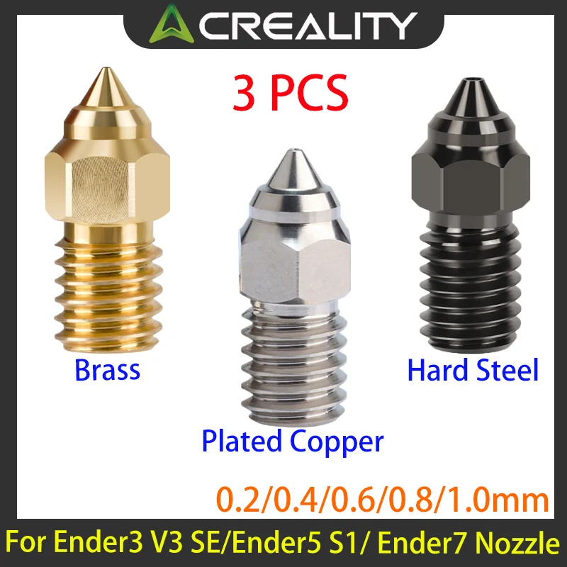 

3PCS Creality Ender 3 V3 SE Nozzle ENDER 7/ender 5 S1 Serise 0.2 0.4 0.6 0.8 1.0mm High-Speed Printing and large flow Nozzles