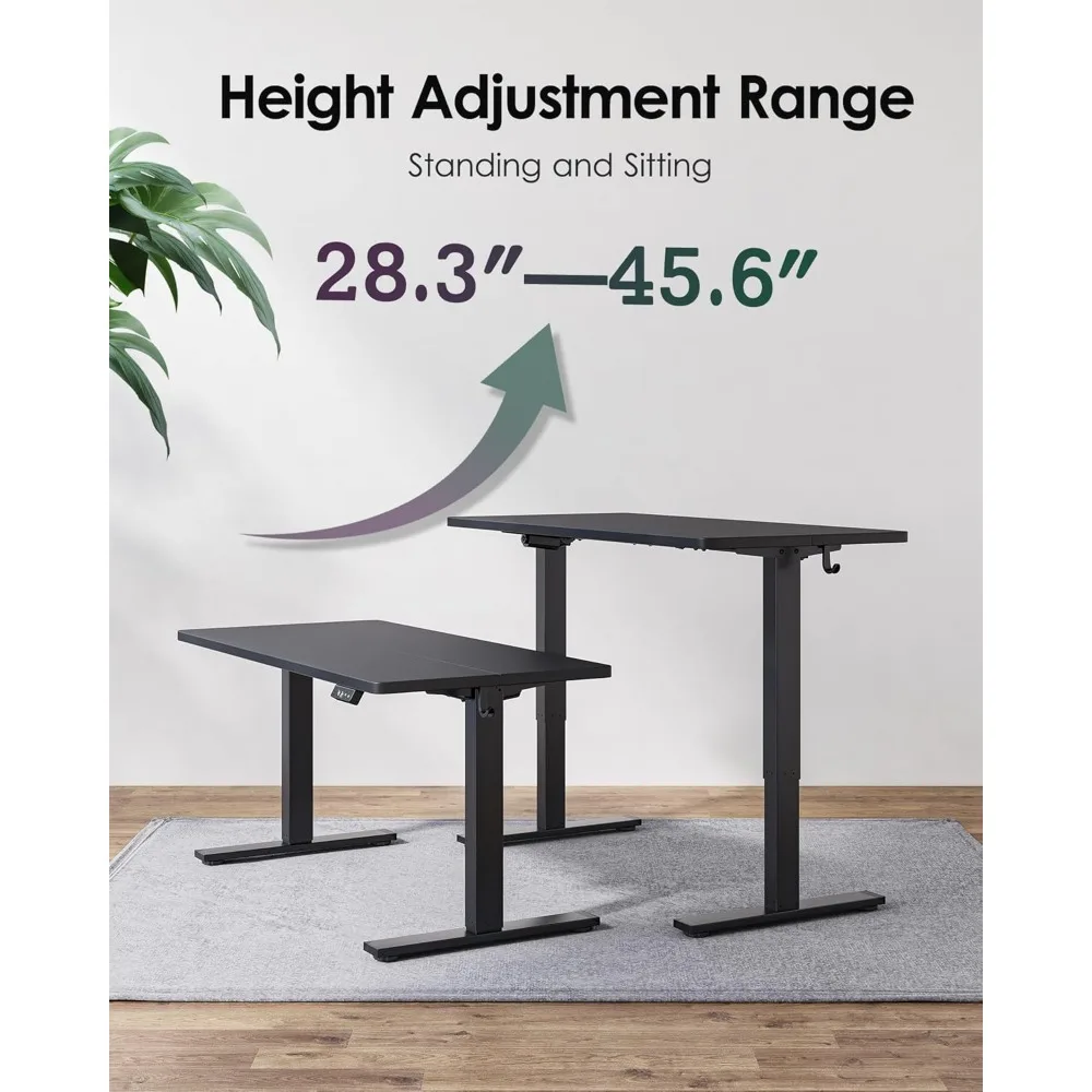 مكتب كهربائي قابل للتعديل بارتفاع 47 × 24 بوصة - لوحة لصق متضمنة، مكتب واقف لمكاتب الكمبيوتر بحامل الجلوس