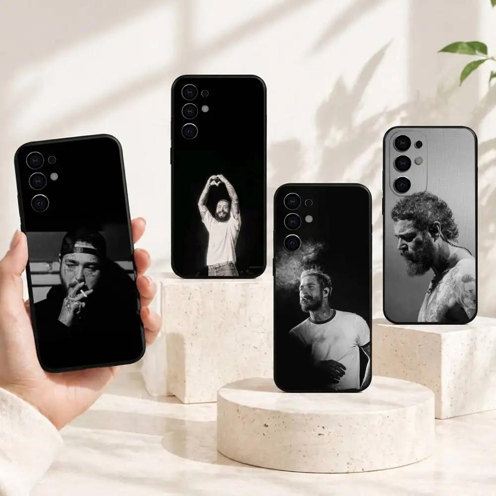 R-Rapper P-Post M-Malone Phone Case For Samsung S25,S24,S21,S22,S23,S30,Ultra,S20,Plus,Fe,Soft Silicone Black Cover