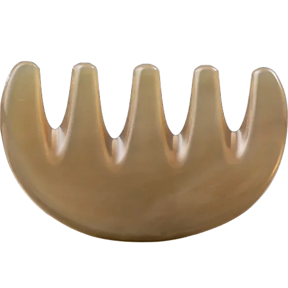 หวีนวดห้าฟัน Acupoint Scraper Guasha เครื่องมือนวดหัวขนาดใหญ่ Waste Horns คู่มือเครื่องนวดหนังศีรษะ