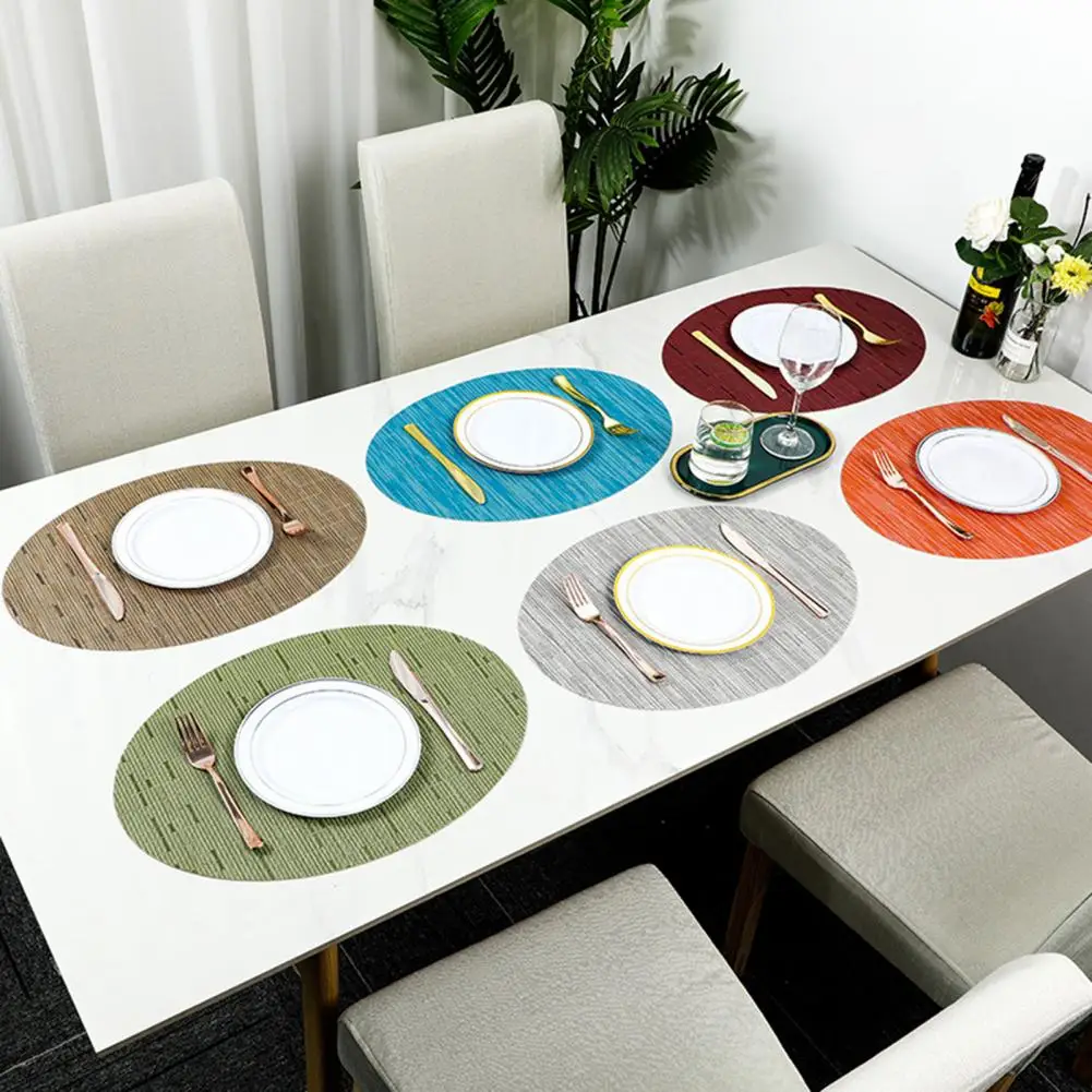 

Heat Resistant Table Mats Easy to Clean Placemats Bamboo Pattern Placemats Non-slip Heat-resistant Dining Table Decorations