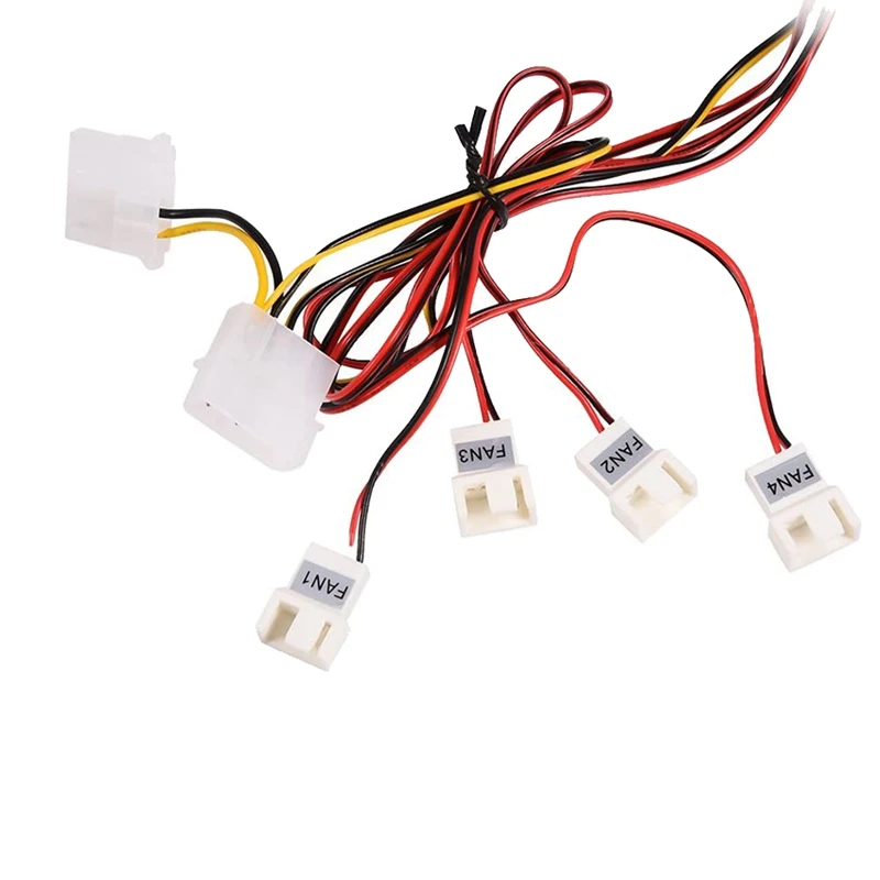 مروحة الكمبيوتر السرعة والتحكم في درجة الحرارة ، والحد من الحرارة للكمبيوتر مع الصمام الأزرق ، 4 قنوات