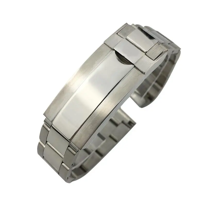 

PCAVO 316L Stainless Steel Watchband 20mm For Rolex Submariner Daytona Date Just Sliding Lock Silver Solid Watch Strap