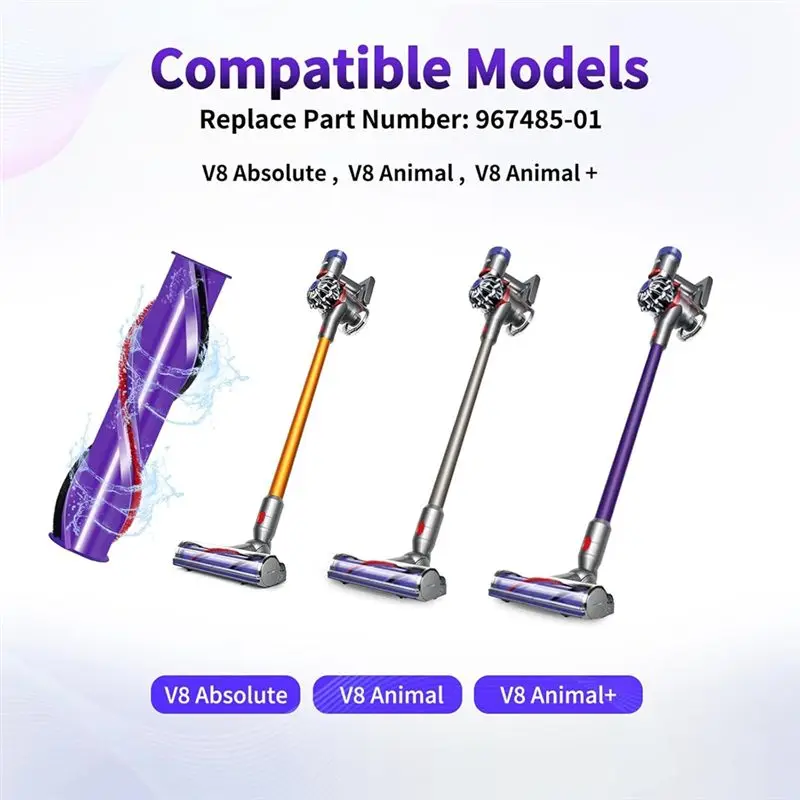 MLGB-2Pack Roller Brush Replacement Compatible For Dyson V8 Absolute,V8 Absolute Exclusive,V8 Absolute Pro,Part No. 967485-01