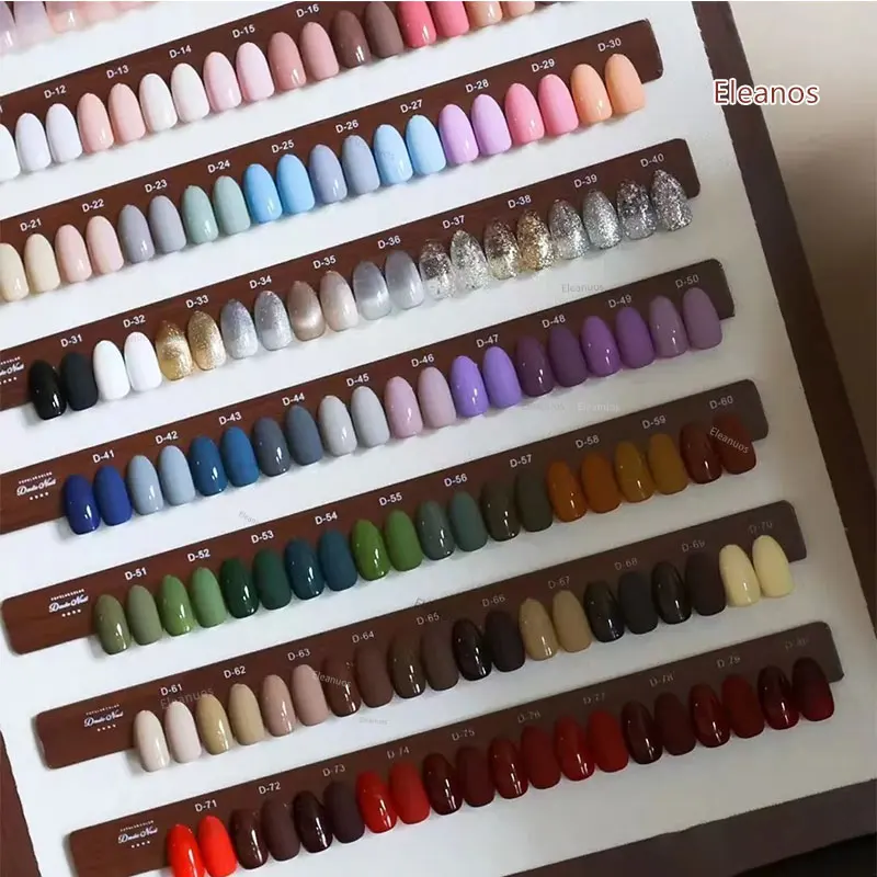 Eleanuos 80 Uds 15ML juego de esmalte de uñas en Gel con tarjeta de Color barnices de Gel semipermanentes imprimación UV LED pulido uñas arte Gel salón