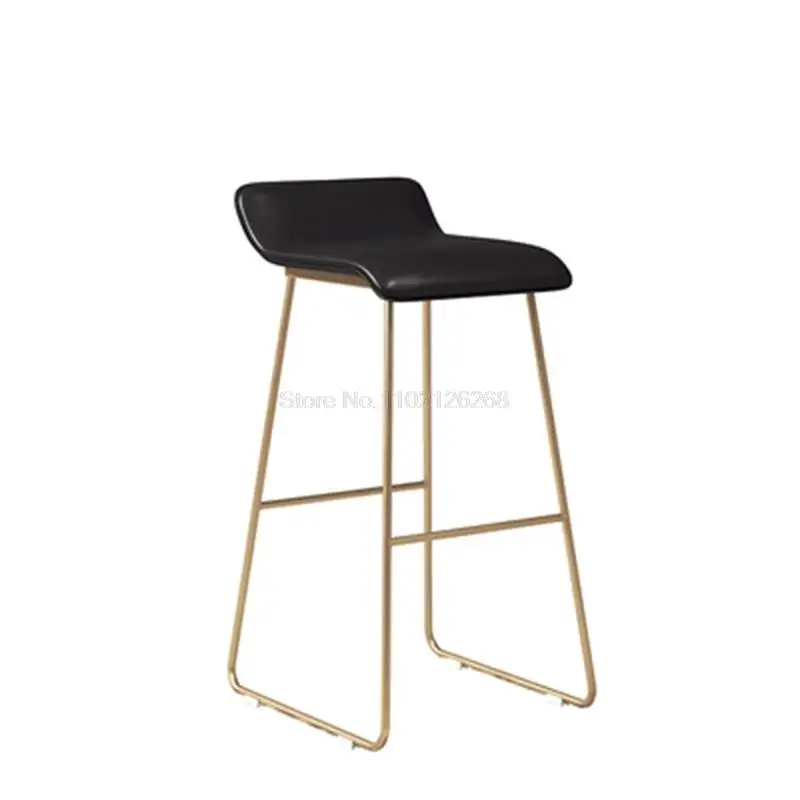 

Modern Interior Chair Bar Stool Cafeteria Stool Bar Stool Creative Designer Iron Art Golden Upholstery Comfortable Bar