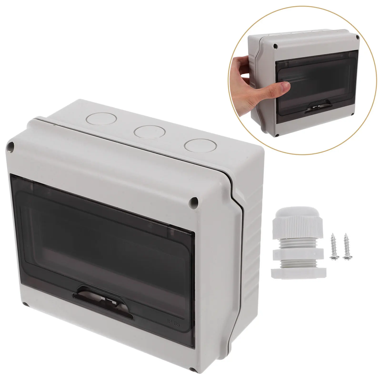 Outdoor Waterproof Circuit Breaker Box 3 Circuits Power Distribution Box for Home Solar Electrical Junction Rv Temporary Power