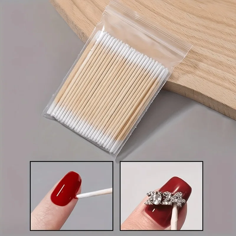 Double-headed Cotton Swabs, Nail Care Tools, Eye Makeup Remover Cotton, Lipstick Applicator, Disposable Beauty Supplies