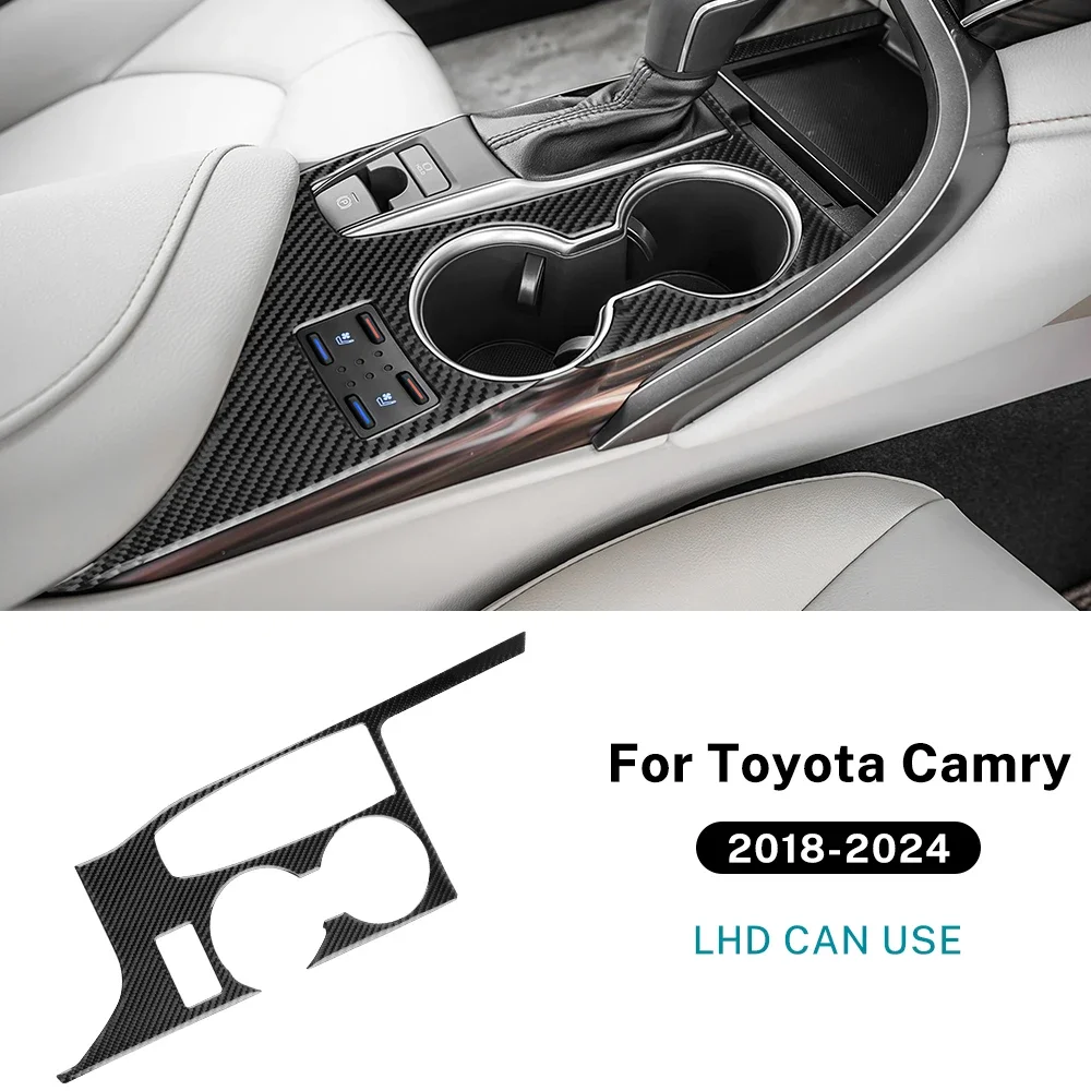 

Real Soft Carbon Fiber Sticker For Toyota Camry 2018 2019 2020 2021 2022 2023 2024 LHD Car Gear Shift Panel Interior Accessories