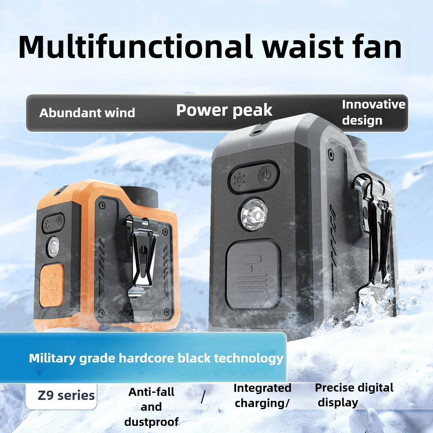 

10000 мАч 4-скоростной многофункциональный поясной вентилятор с зарядкой через USB, портативный настольный вентилятор для кемпинга и шеи