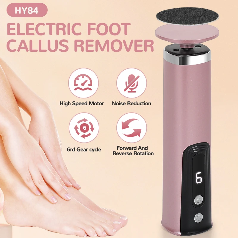 Electric Foot File Callus Remover for Feet Pedicure Tool for Dead Skin and Calluses Adjustable Speed with Sandpaper Discs