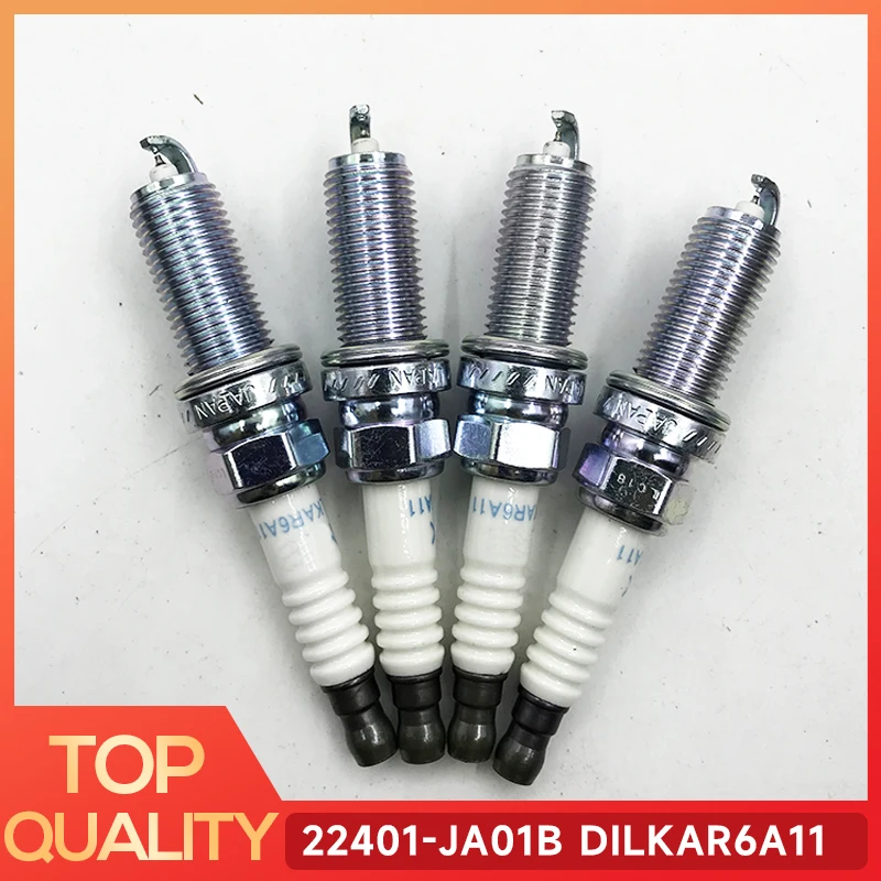 4PCS DILKAR6A-11 22401-JA01B Iridium Spark Plug For Nissan X-Trail Sentra Rogue Altima Teana Sentra 2.5 22401JA01B DILKAR6A11